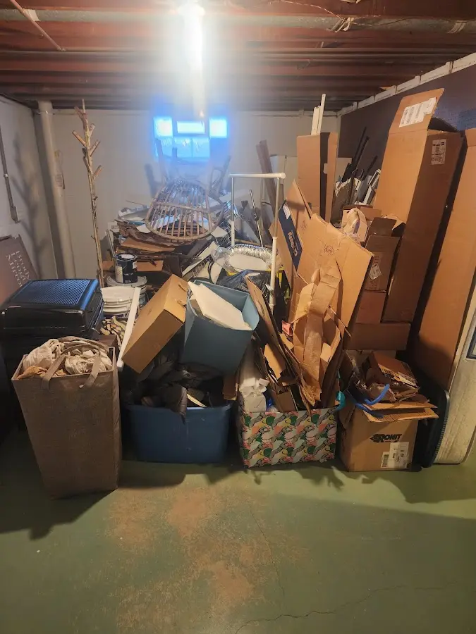 Roll-off dumpster container at job site for 20 Yard Dumpster Rental in Waterville